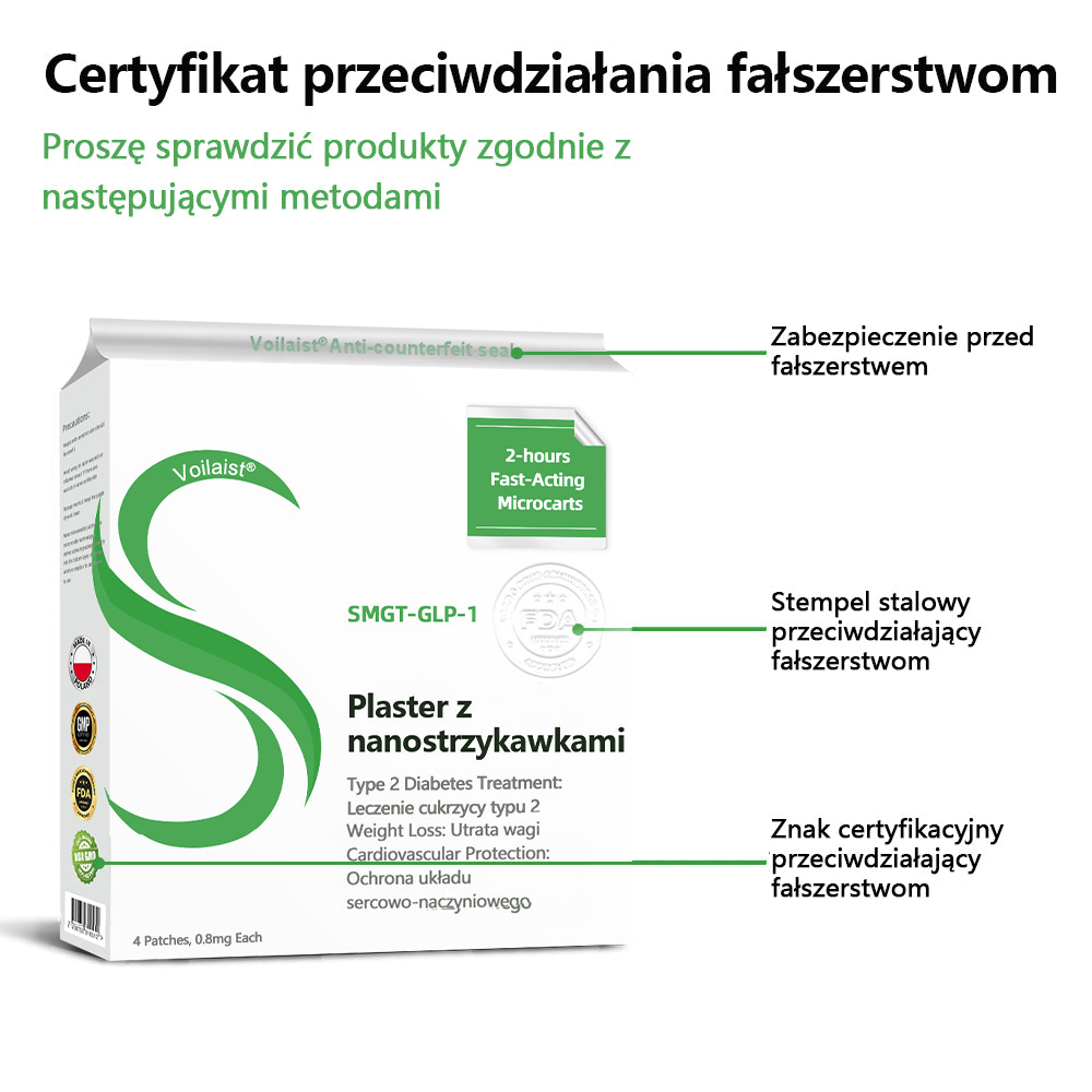 Voilaist® SMGT-GLP-1 Nano Microneedle Patch🍃Bezbolesny, długotrwały, zwalczający cukrzycę, otyłość i choroby układu krążenia