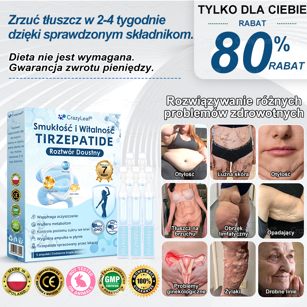 🔥CrazyLeaf® GLP-1 6 az 1-ben Fit & Vital Szájon át szedhető oldat – Napi egyszer, 7 nap alatt látható változás / Elhízás, szív- és érrendszeri egészség, cukorbetegség, alvási apnoe, bélrendszer egészsége, ízületi problémák és még sok más esetén