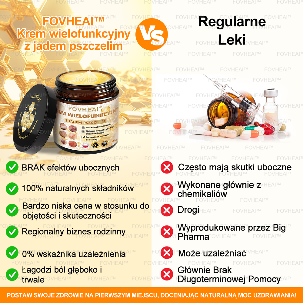 💎💎FOVHEAl™ Krem wielofunkcyjny z jadem pszczelim - Polecane przez dermatologów – Odpowiednie dla każdego wieku