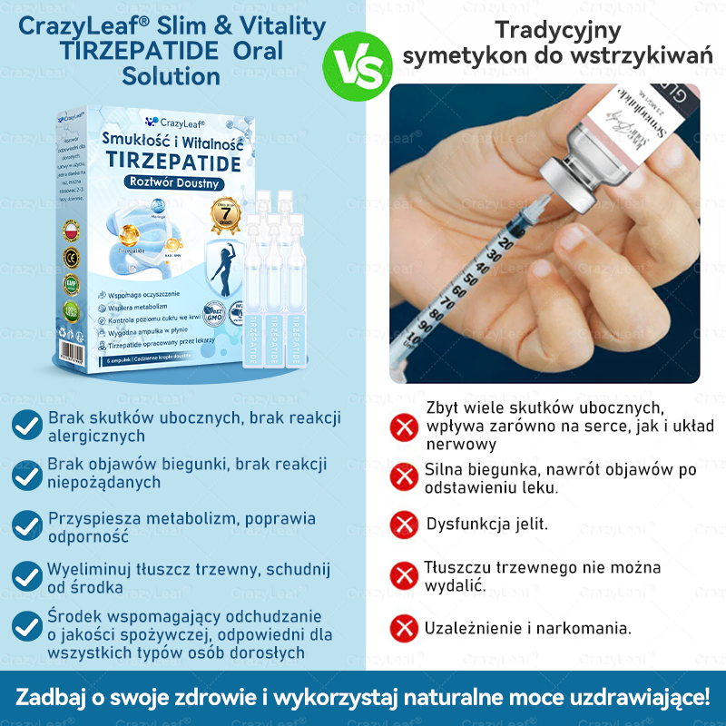 🔥CrazyLeaf® GLP-1 6 az 1-ben Fit & Vital Szájon át szedhető oldat – Napi egyszer, 7 nap alatt látható változás / Elhízás, szív- és érrendszeri egészség, cukorbetegség, alvási apnoe, bélrendszer egészsége, ízületi problémák és még sok más esetén