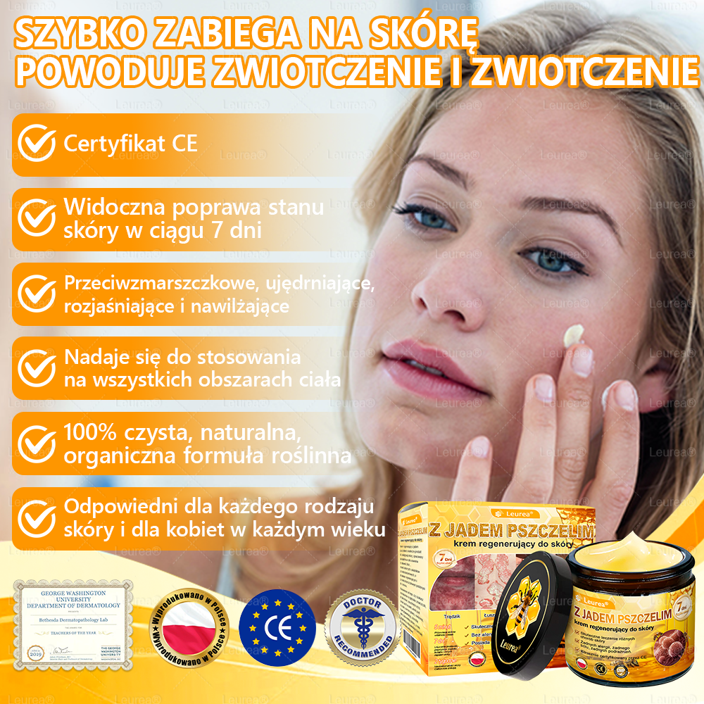 ✨✨Leurea® Krem Regenerujący z Jadem Pszczelim🔥 Naturalna regeneracja skóry, wygładzenie zmarszczek i promienna cera-50 ml