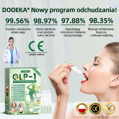 👨‍⚕‍DOOEKA® GLP-1 8 w 1 Fit & Vital roztwór doustny – Raz dziennie, widoczne zmiany w ciągu 7 dni / W przypadku otyłości, zdrowia serca i układu krążenia, cukrzycy, bezdechu sennego, zdrowia jelit, problemów ze stawami i wielu innych
