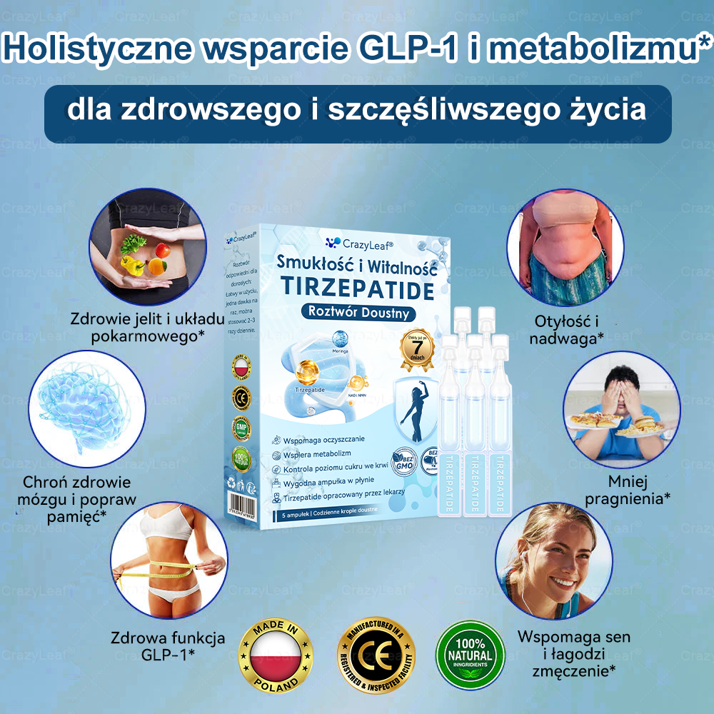 🔥CrazyLeaf® GLP-1 6 az 1-ben Fit & Vital Szájon át szedhető oldat – Napi egyszer, 7 nap alatt látható változás / Elhízás, szív- és érrendszeri egészség, cukorbetegség, alvási apnoe, bélrendszer egészsége, ízületi problémák és még sok más esetén