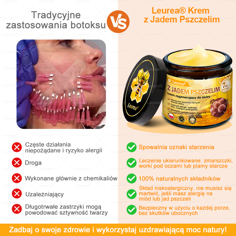 ✨✨Leurea® Krem Regenerujący z Jadem Pszczelim🔥 Naturalna regeneracja skóry, wygładzenie zmarszczek i promienna cera-50 ml