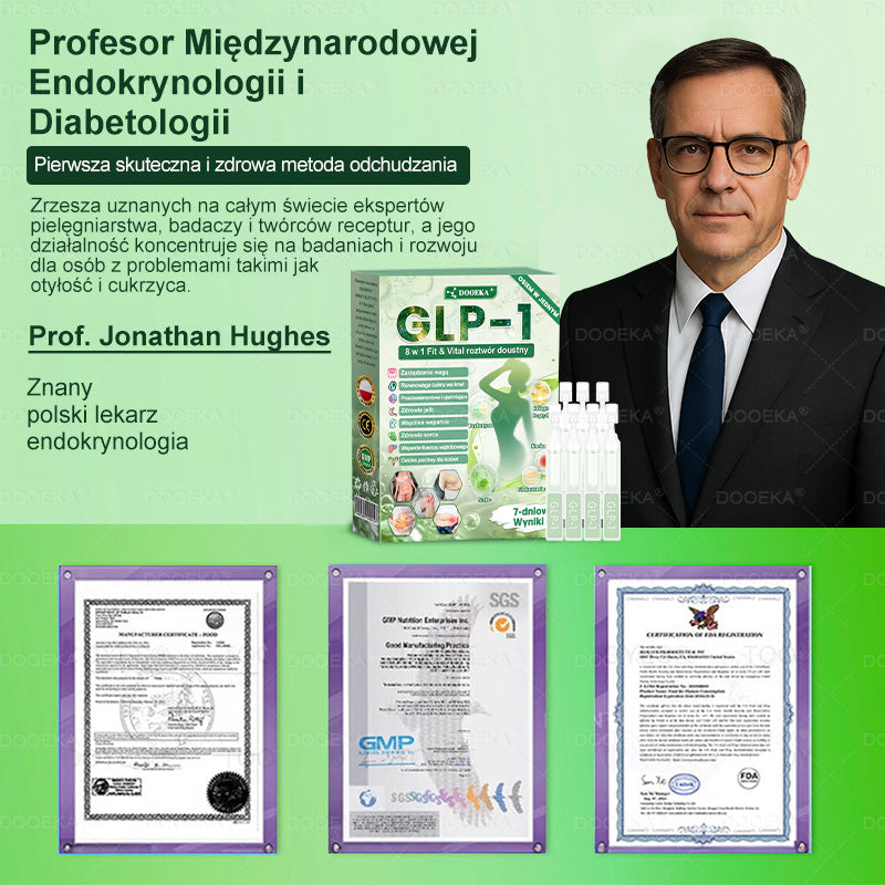 👨‍⚕‍DOOEKA® GLP-1 8 w 1 Fit & Vital roztwór doustny – Raz dziennie, widoczne zmiany w ciągu 7 dni / W przypadku otyłości, zdrowia serca i układu krążenia, cukrzycy, bezdechu sennego, zdrowia jelit, problemów ze stawami i wielu innych
